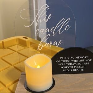 Memorial LED Candle with Acrylic Sign